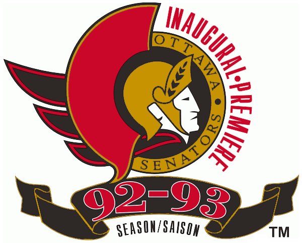 Ottawa Senators 1992 93 Anniversary Logo iron on paper